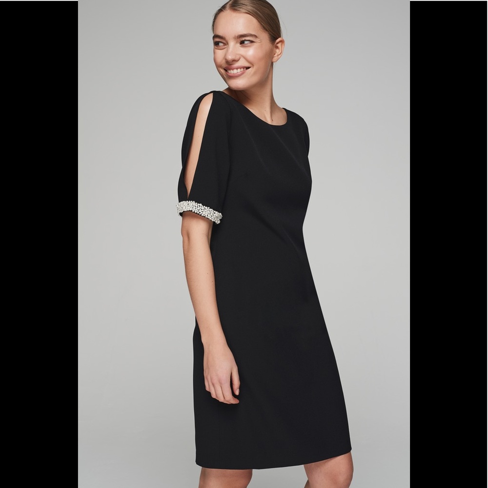 Karl Lagerfeld Split Sleeve Black Pearl Dress 14T
